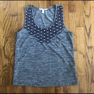 Forever 21 Contemporary Purple Navy Multi Mirrors Grey Tank Top Blouse Women XS